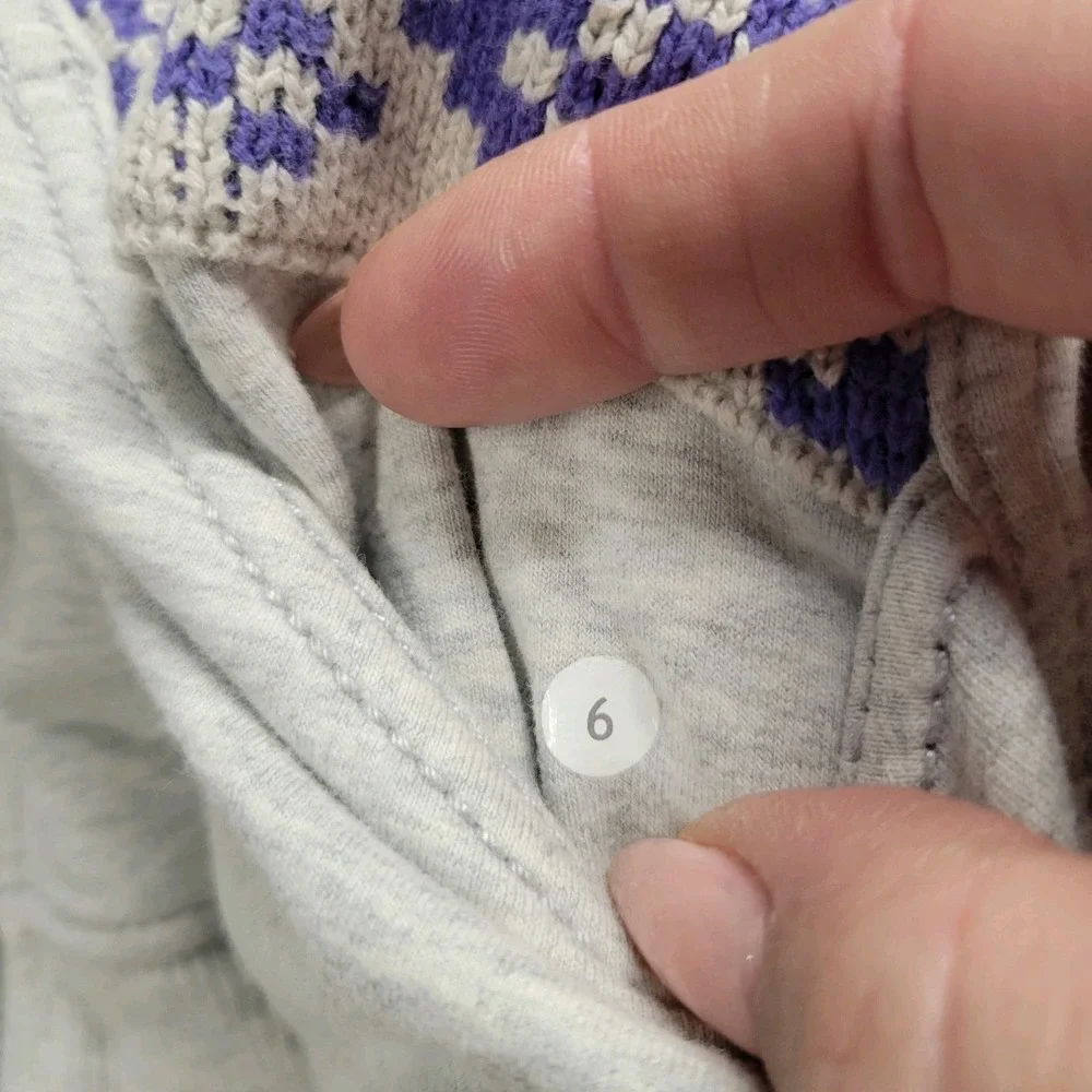 Lululemon RARE Live Simply IKAT‎ Knit Snowflake Snow Apres Ski Scuba Hoodie Sz 6
